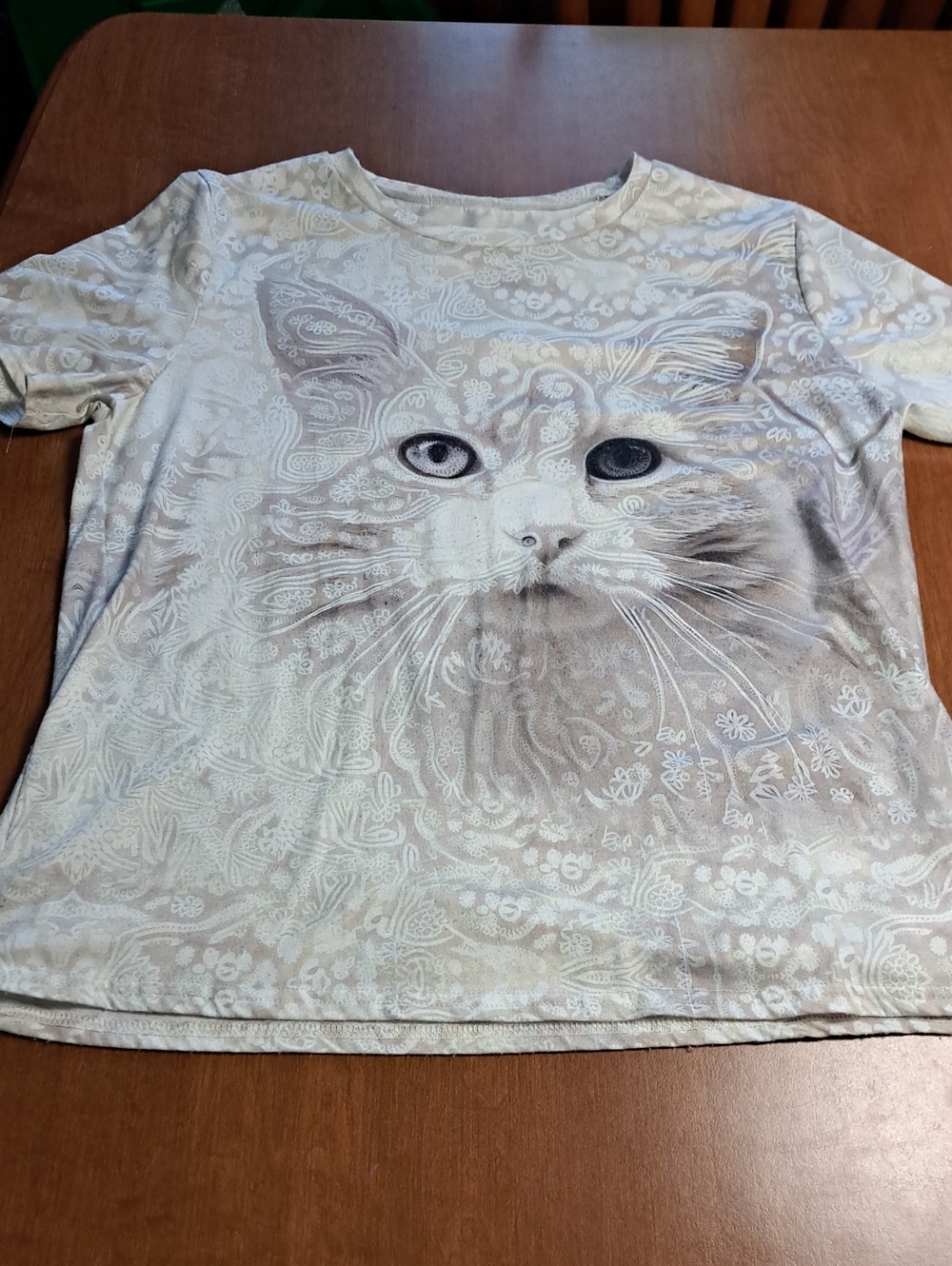 Cat Face Short Sleeve Tee - Cream XL
